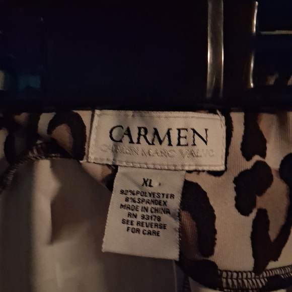 Carmen Marc Valvo Animal Print Skirt - Picture 4 of 6